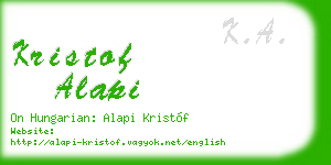 kristof alapi business card