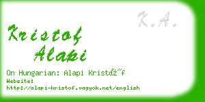 kristof alapi business card